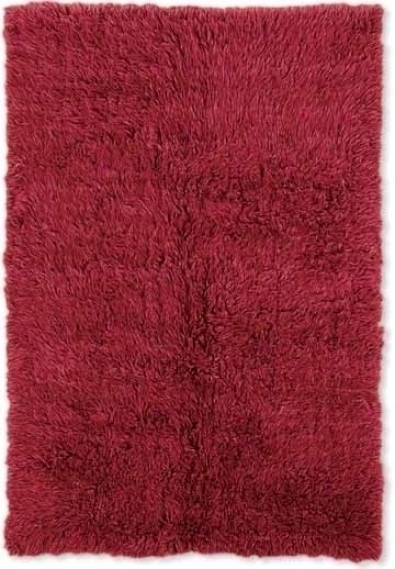 10' X 16' New Flokati Area Rug - 100% Wool Red Color