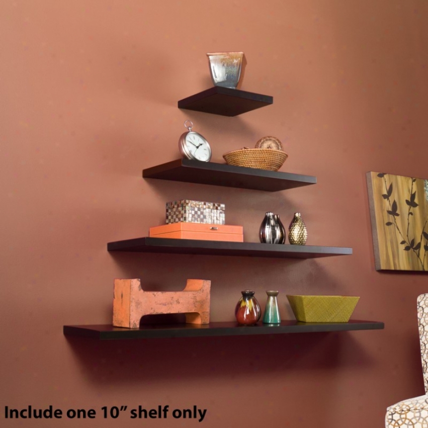 10&quot Languish Floating Wall Shelf In Espresso Finish