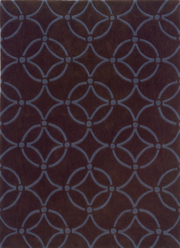 1'10&quot X 2'10&quot Arez Rug Circles Pattern In Cnocolate And Blue