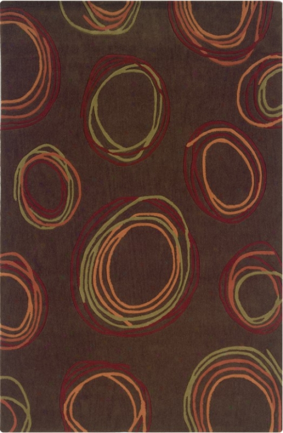 1'10&quot X 2'10&quot Area Rug Cirfles Imitate In Chocolate And Rust