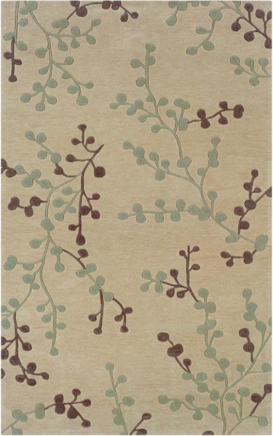 1'10&quot X 2'10&quot Ara Rug Plants Pattern In Beige And Blue