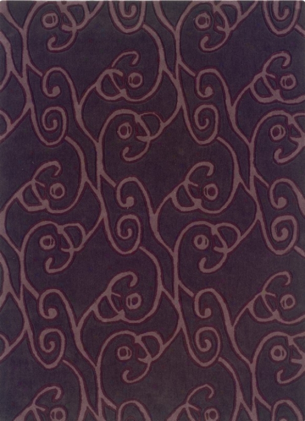 1'10&quot X 2'10&quot Area Rug Scroll Pattern In Chocolate And Viloet