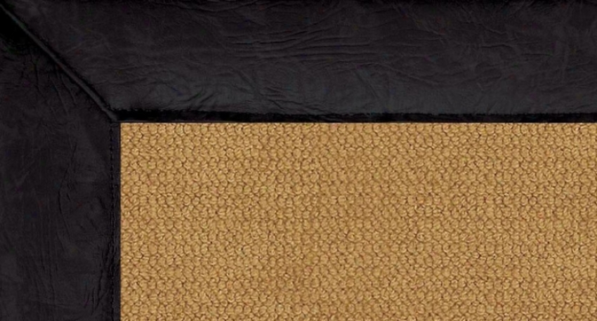 1'10&quot X 2'10&quot Cork Wool Rug - Ahena Hand Tufted Rug Witb Black Leather Border