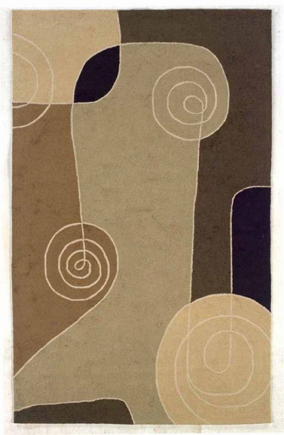 1'10&quot X 2'10&quot Indoor Outdoor Rug - Contempo5ary Hand Hooked Rug In Brown And Sage Color