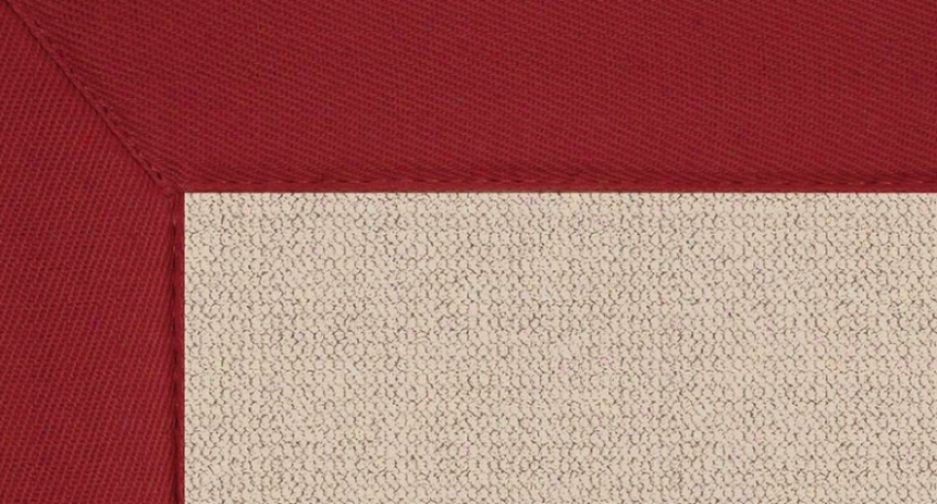 1'10&quot X 2'10&quot Natural Wool Rug - Athena Hand Tufted Rug With Red Border