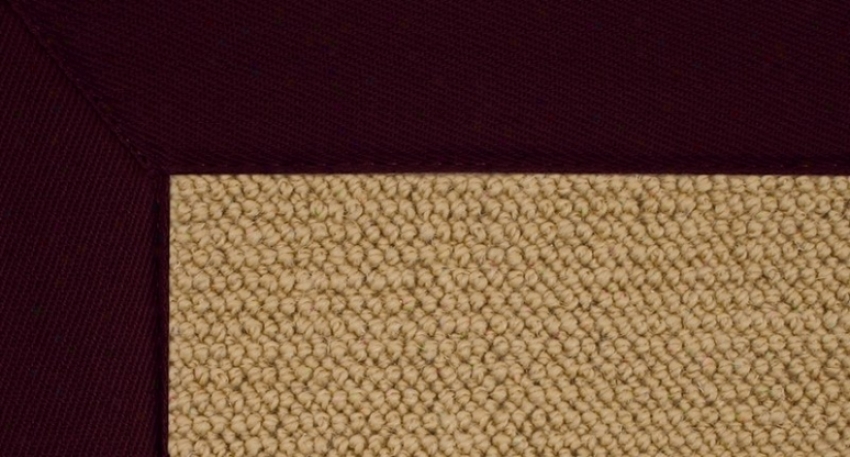 1'10&quot X 2'10&quot Sisal Wool Rug - Athena Hand Tufted Rug With Brown Border