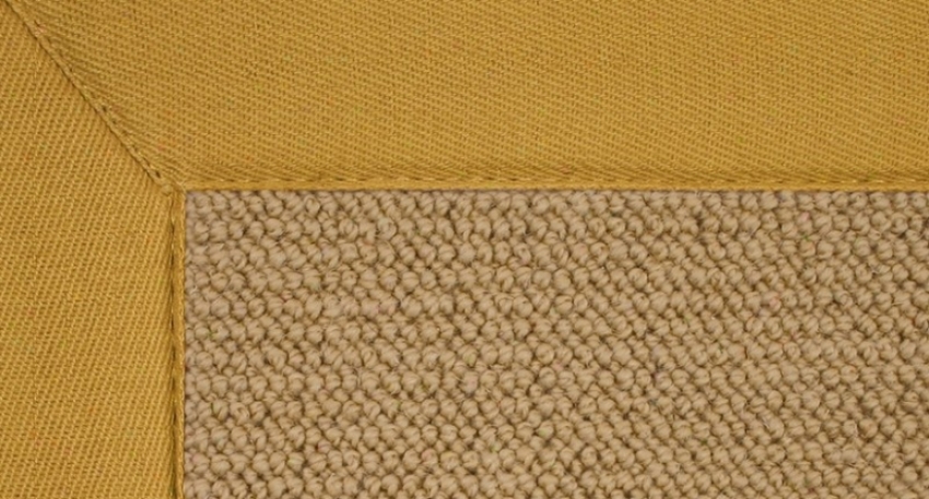 1'10&quot X 2'10&quot Sisal Wool Rug - Athena Hand Tufted Rug With Gold Border