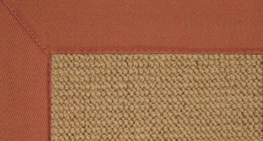 1'10&quot X 2'10&quot Sisal Wool Rug - Athena Hand Tufted Rug With Burnt Orange Border