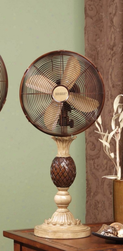 12&quot Curacao Pineapple Design Deco Table Top Fan