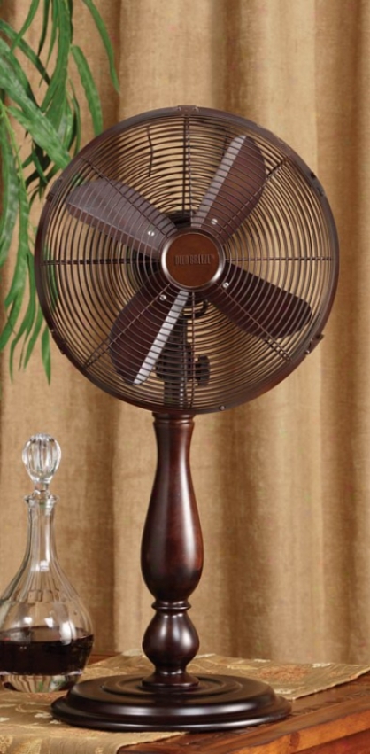 12&quot Sutter Brown Finsih Deco Table Outgo Fan