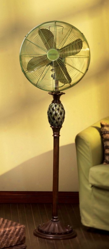 16&quot Paradiso Pineapple Design Overthrow Standing Fan