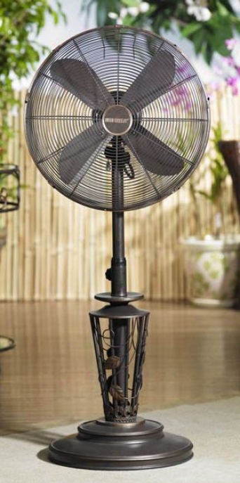 18&quot Vines Metal Deco Adjustable Outdoor Standing Floor Fan