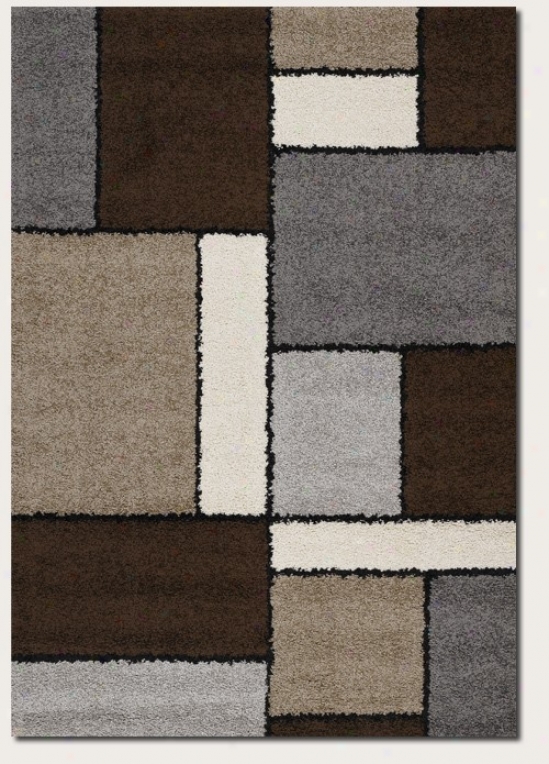 1'8&quot X 3'7&quot Area Rug Contemporary Style In Chocolate And Sand