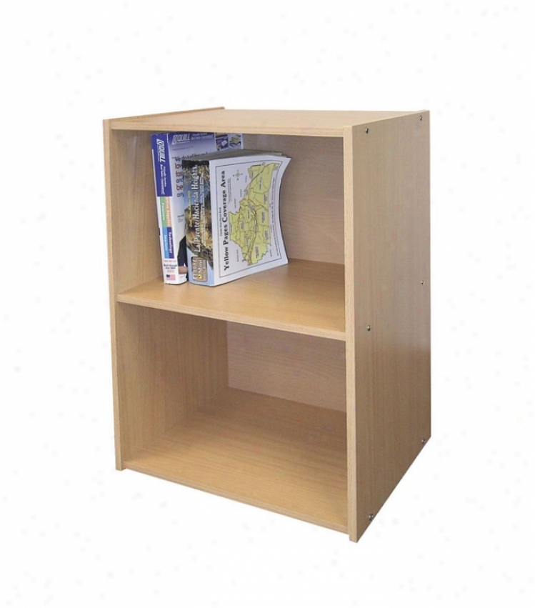 2 Level Bookshelf With Adjustable Shelves In Laninate Finish