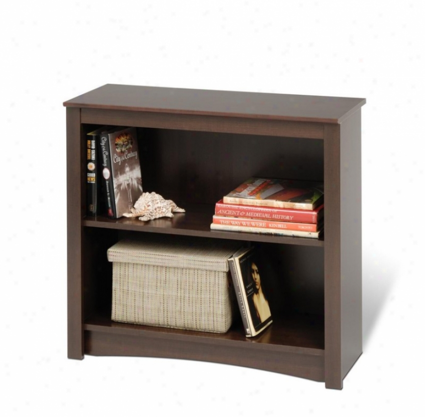 2 Tier Bookcase Contemporary Styls In Espresso Fjnish