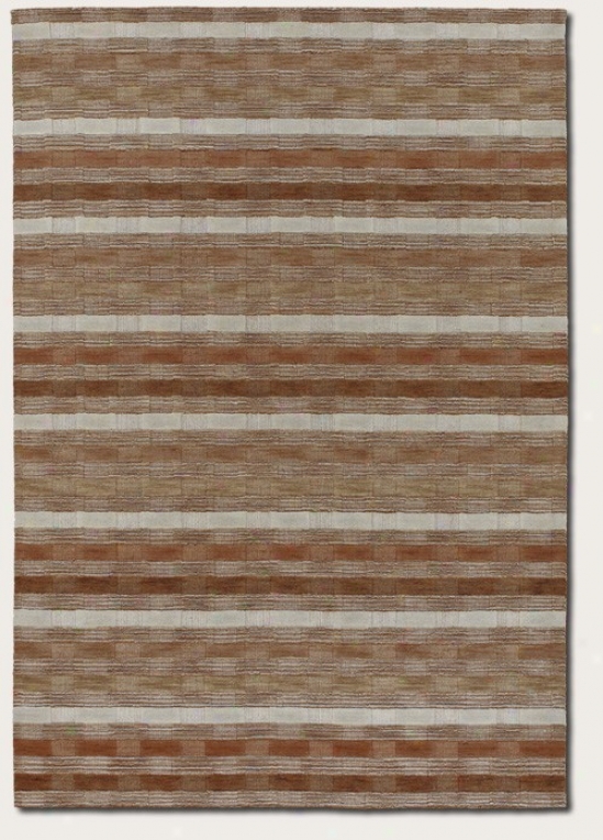 2' X 3' Area Rug Stripdd Pattern In Brown And Grey