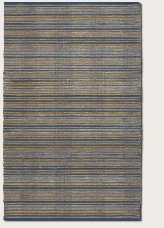 2' X 3'-Area Rug Striped Pattern In Ocean Blue