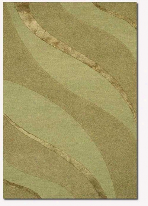 2' X 3' Contemporary Ribbons Carve Textured Cut Green Area Rug