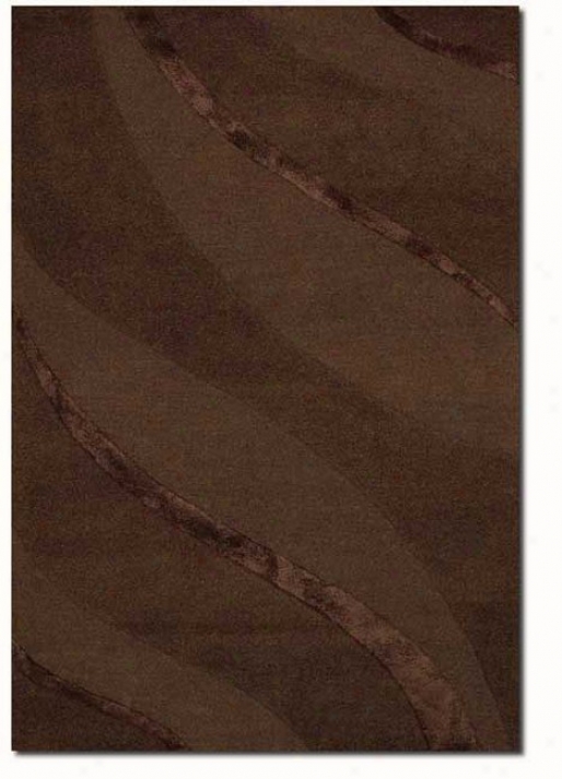 2' X 3' Contemporary Ribbons Carve Textured Cut Brown Area Rug