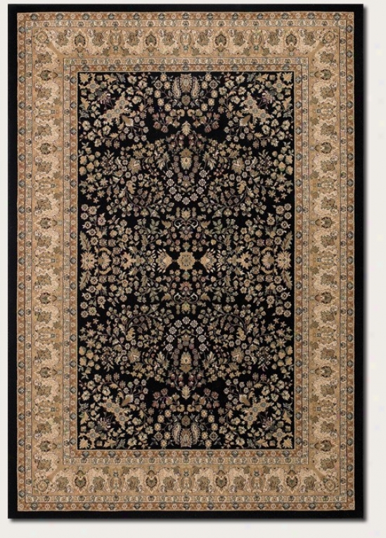 2' X 3'11&quot Area Rug Classic Persiaan Pattern In Black