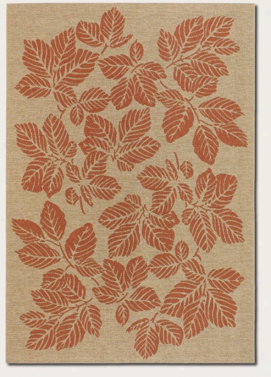 2' X 3'7&quot Area Rug Autumn Leaf Exemplar In Cream And Orange