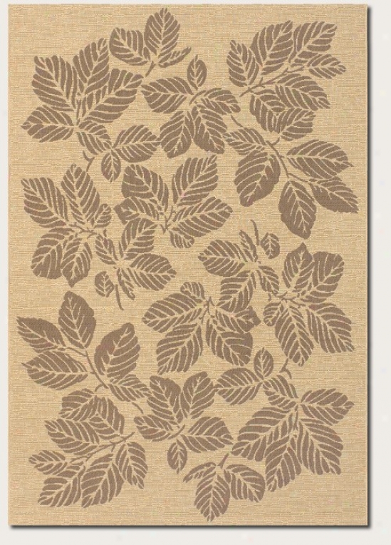 2' X 3'7&quot Area Rug Autumn Leaf Specimen In Cream And Brown