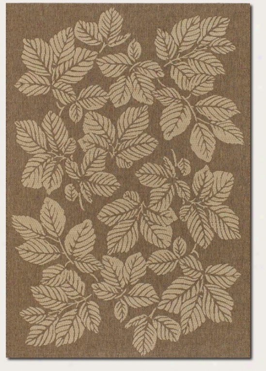 2' X 3'7&quot Area Rug Autumn Leaf Pattern In Gold And Cream