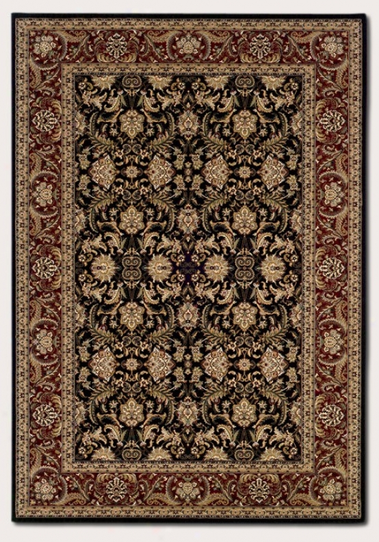 2' X 3'7&quot Area Rug Classic Persian Pattern In Black And Burgundy