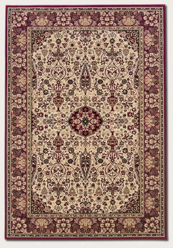 2' X 3'7quot Area Rug Classic Persian Imitate In Ivory And Red