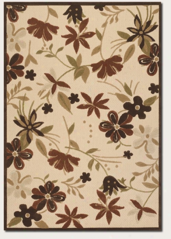 2' X 3'7&quot Area Rug Contemporary Floral Pattern In Sand Color