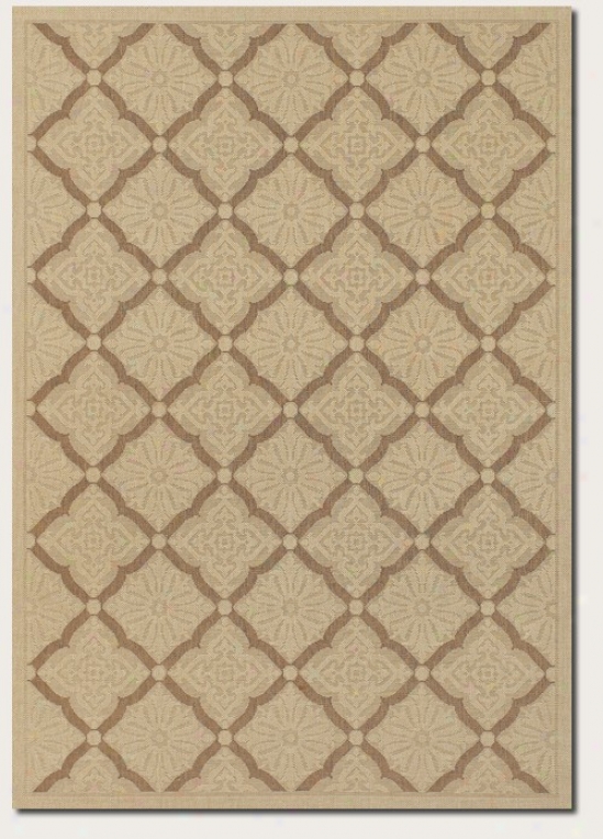 2' X 3'7&quoy Area Rug Floral Grid Pattern In Cream And Gold