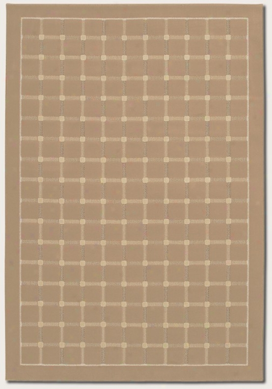 2' X 3'7&quot Area Rug Grid Pattern In Sahara Tan Color