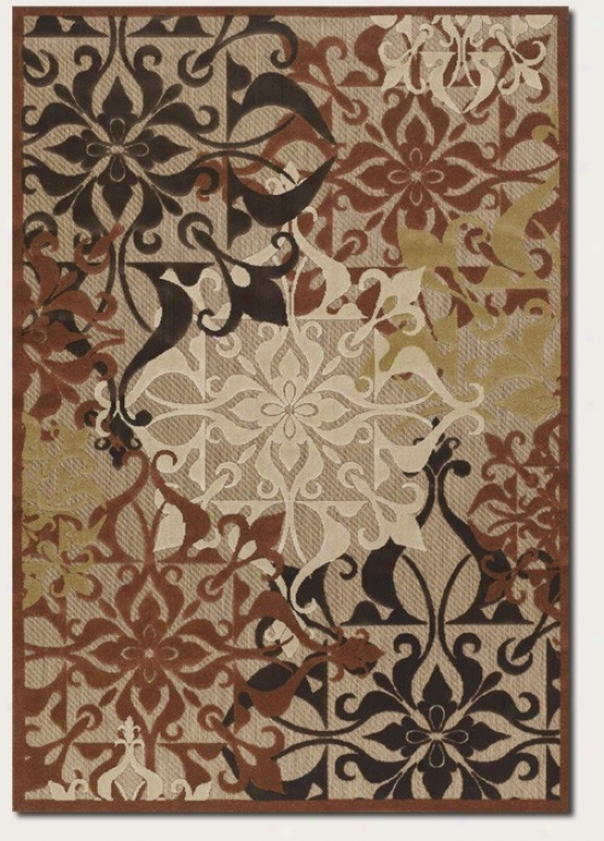 2' X 3'7&quot Area Rug Medallion Pattern In Tan Color