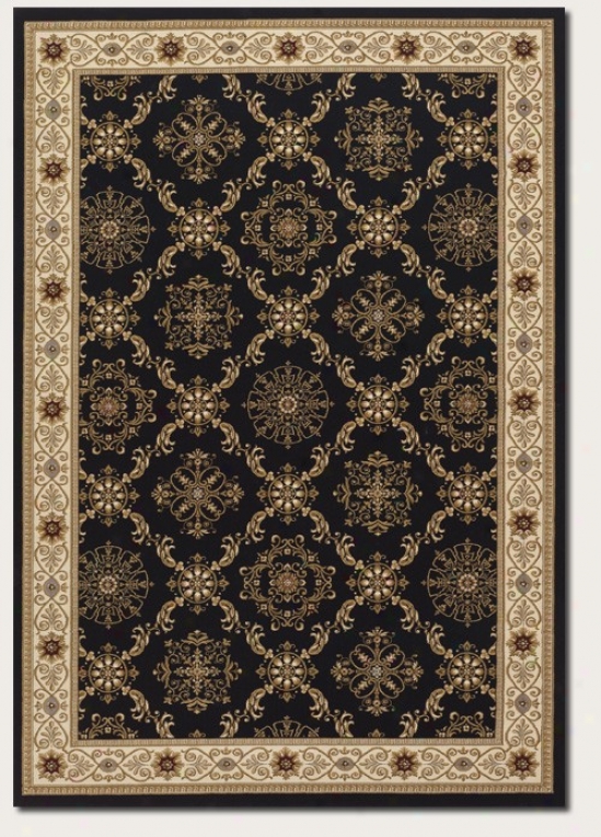 2' X 3'7&quot Area Rug Persian Diamond Pattern In Black