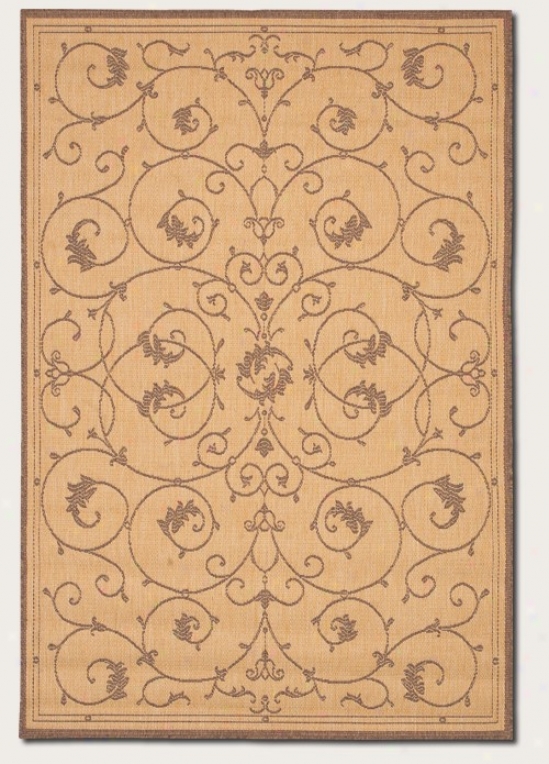 2' X 3'7&quot Adea Rug Scroll Floral Design In Unaffected And Cocoa