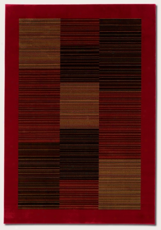 2' X 3'7&quot Area Rug Slejder Stripe Pattern With Red Border