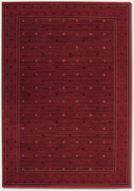 2' X 3'7&quot Area Rug Squade Dotted Pattern In Burgundy