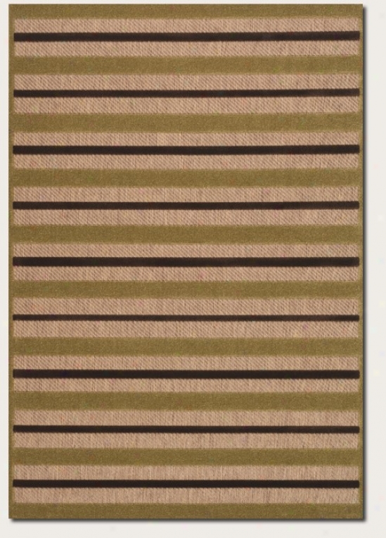 2' X 3'7&quot Area Rug Striped Design In Tan And Chocolate