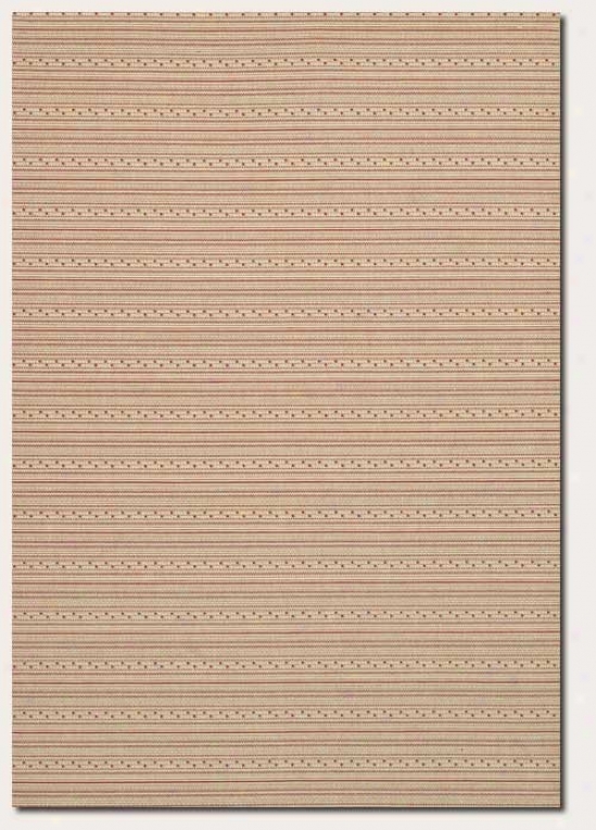 2' X 3'7&quot Area Rug Striped Pattern In Cream And Red