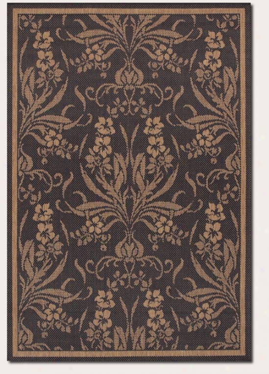 2' X 3'7&quot Area Rug Tapestry Design In Black And Cocoa