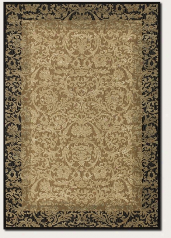 2' X 3'7&quot Area Rug Tapestry Pattsrn In Gold And Black