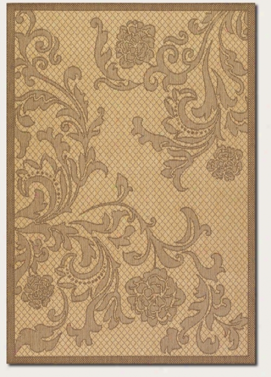 2' X 3'7&quot Area Rug Tapestry Pattern In Natural And Cocoa