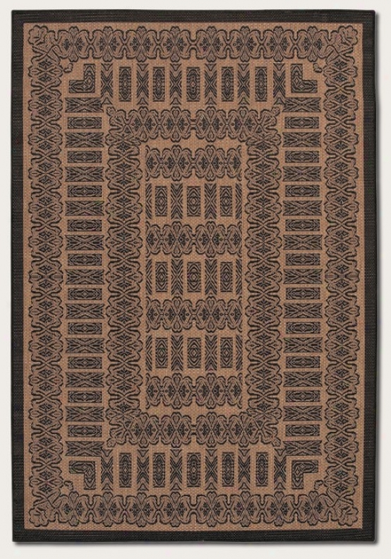 2' X 3'7&quot Area Rug Transitional Style In Cocoa And Black Color