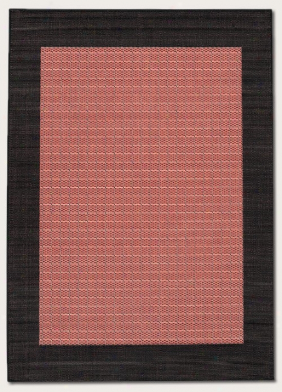 2' X 3'7&quot Area Rug With Black Border In Terra-cotta Color