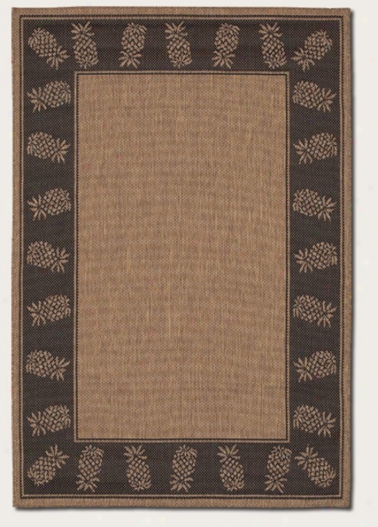 2' X 3'7&quot Area Rug With Pineapple Design Border In Cocoa