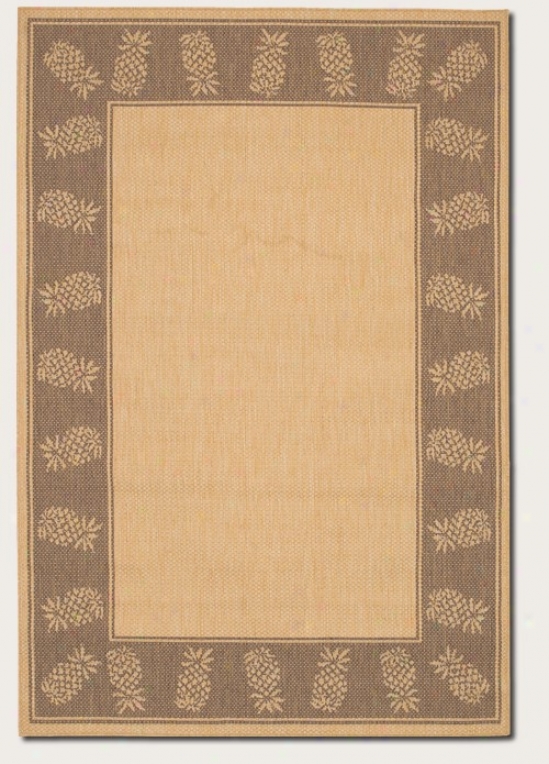 2' X 3'7&quot Area Rug With Pineapple Design Border In Natural