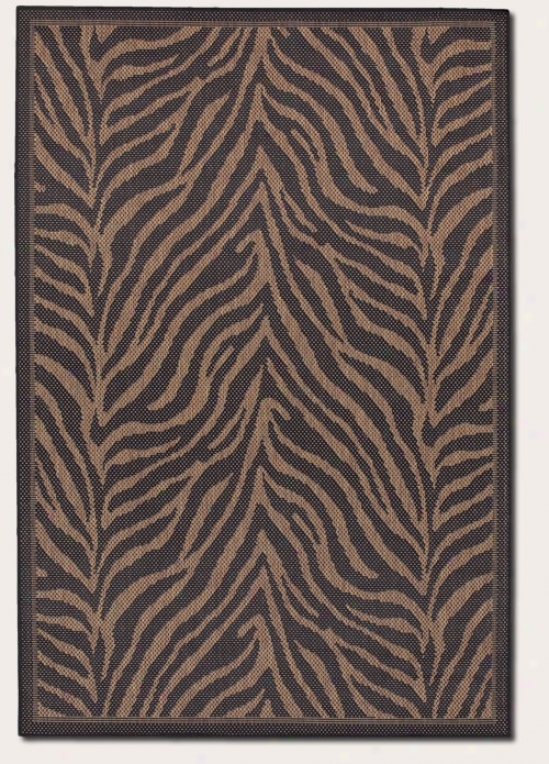 2' X 3'7&quot Area Rug Zebra Pattern In Black And Cocoa