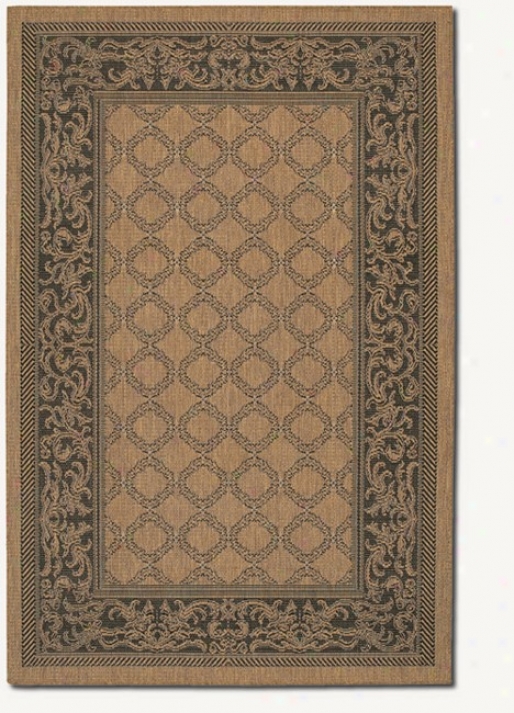 2' X 3'7&quot Garden Lattice Design Cocoa Black Area Rug