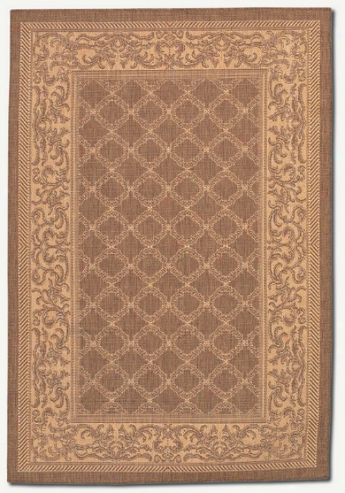 2' X 3'7" Garden Lattice Design Cocoa Regular Indoor/outdoor Area Rug