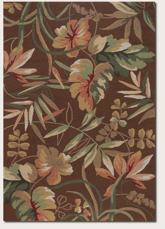 2' X 4' Superficial contents Rug Large Floral Pattern In Light Cocoa